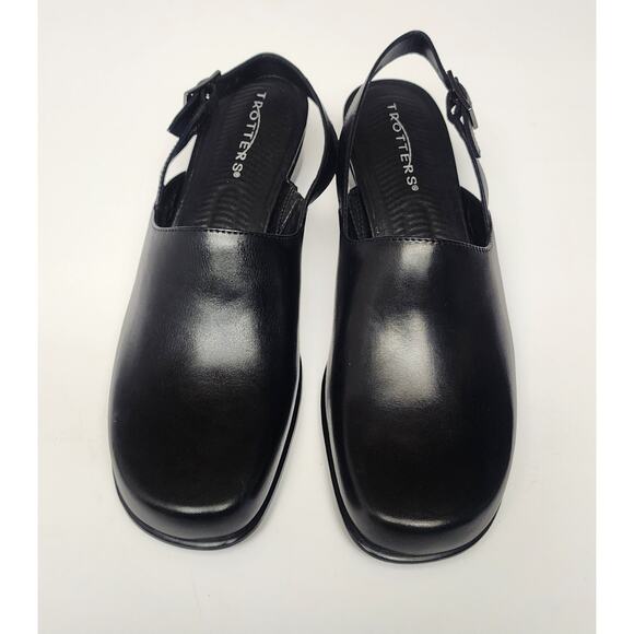 Trotters Women's Vintage Black Leather Slingback Flat Sandal Shoes Size 6.5M - Picture 2 of 9
